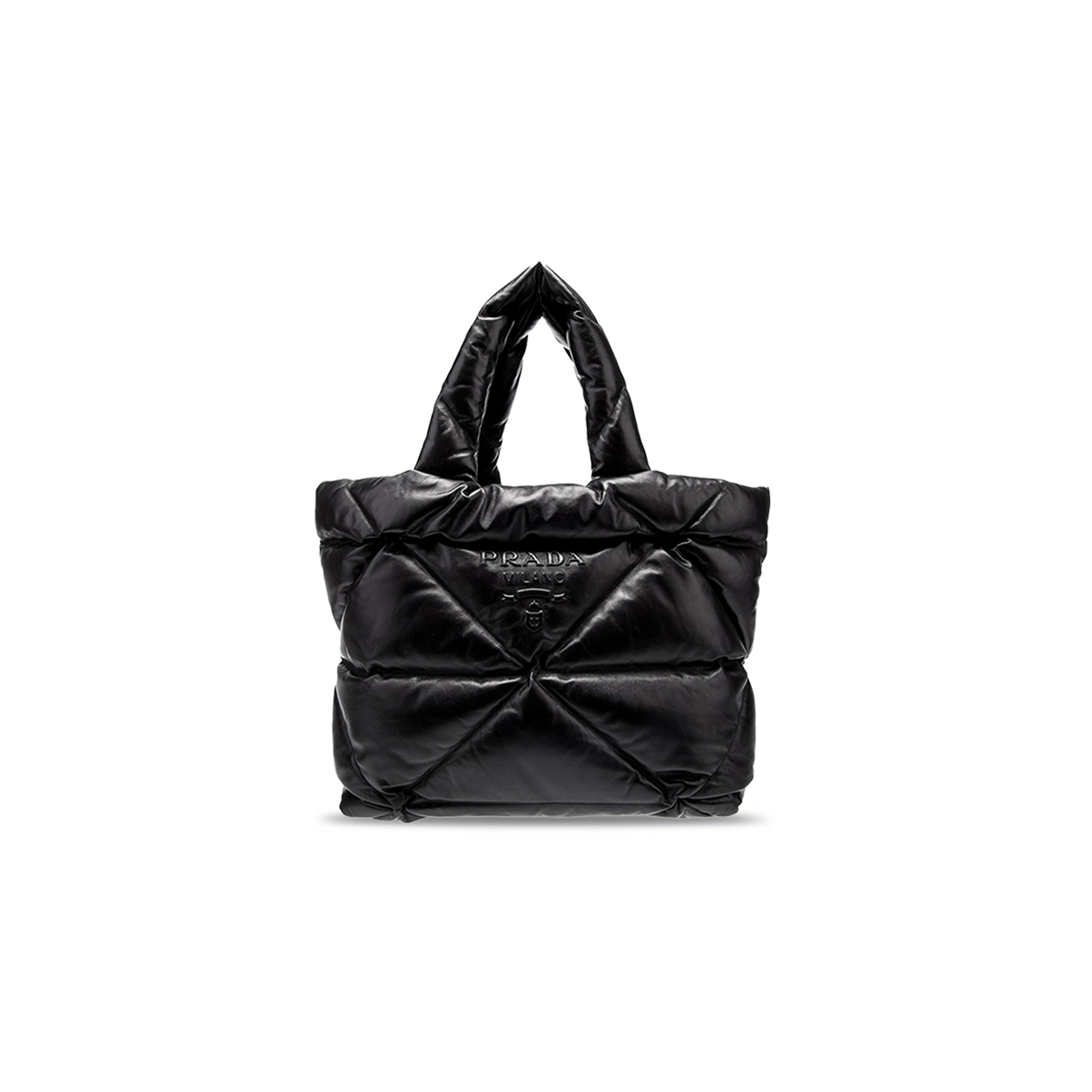 Pra*a nappa leather padded soft tote 1bg411 (38*34*14cm)